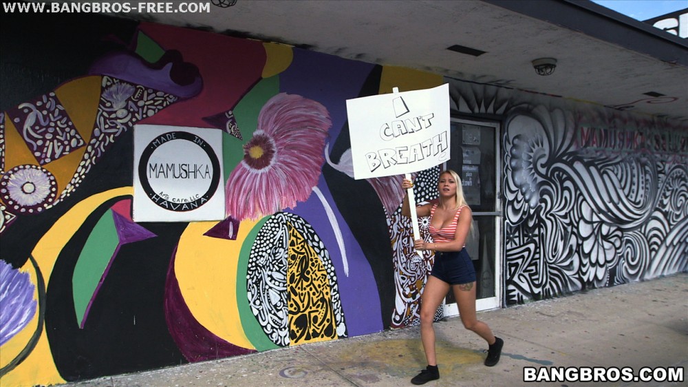 Bangbros 'Protestor Exercises Her Right To Take Cock!' starring Marsha May (Photo 1)